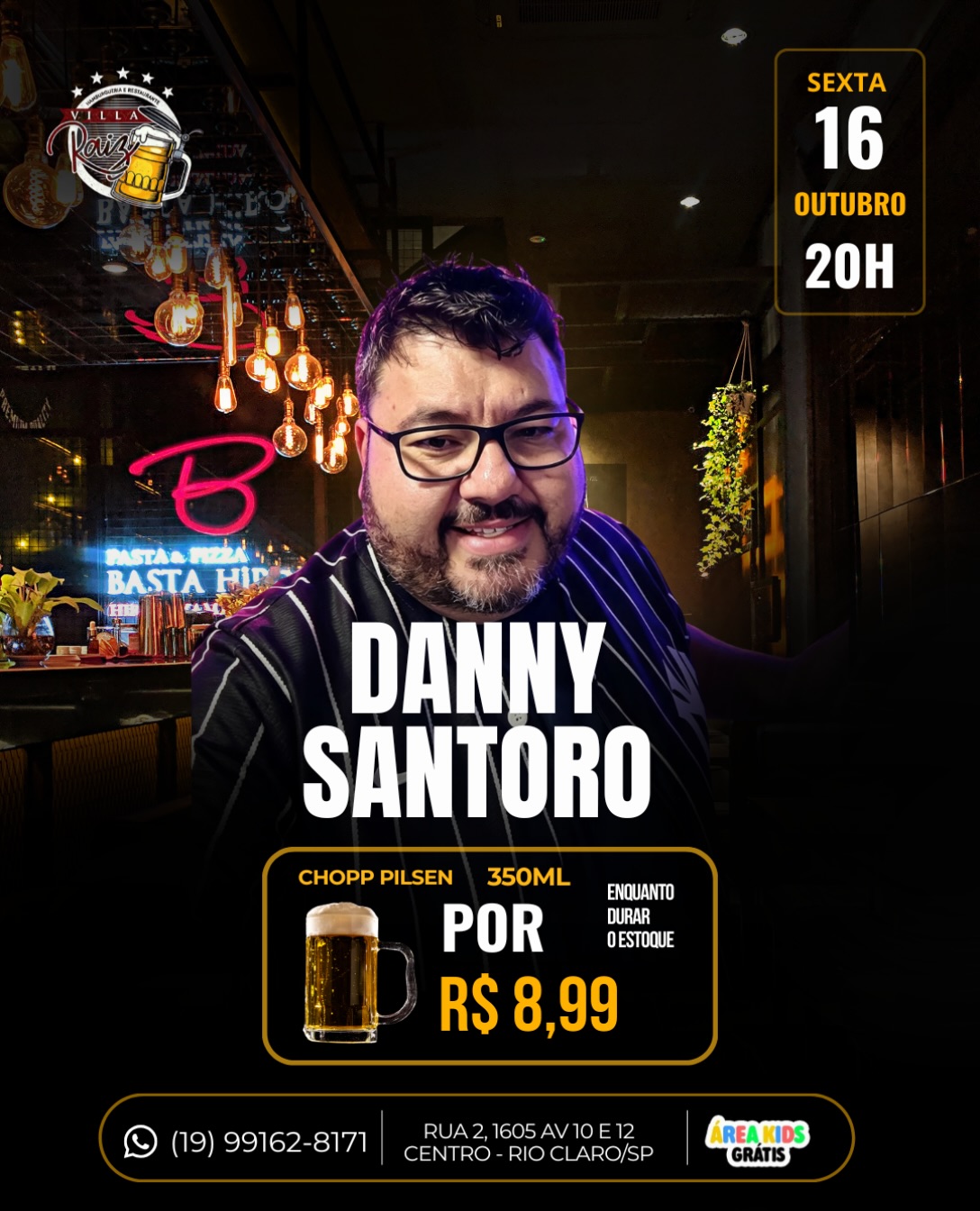 Show com Danny Santoro no Villa Raiz