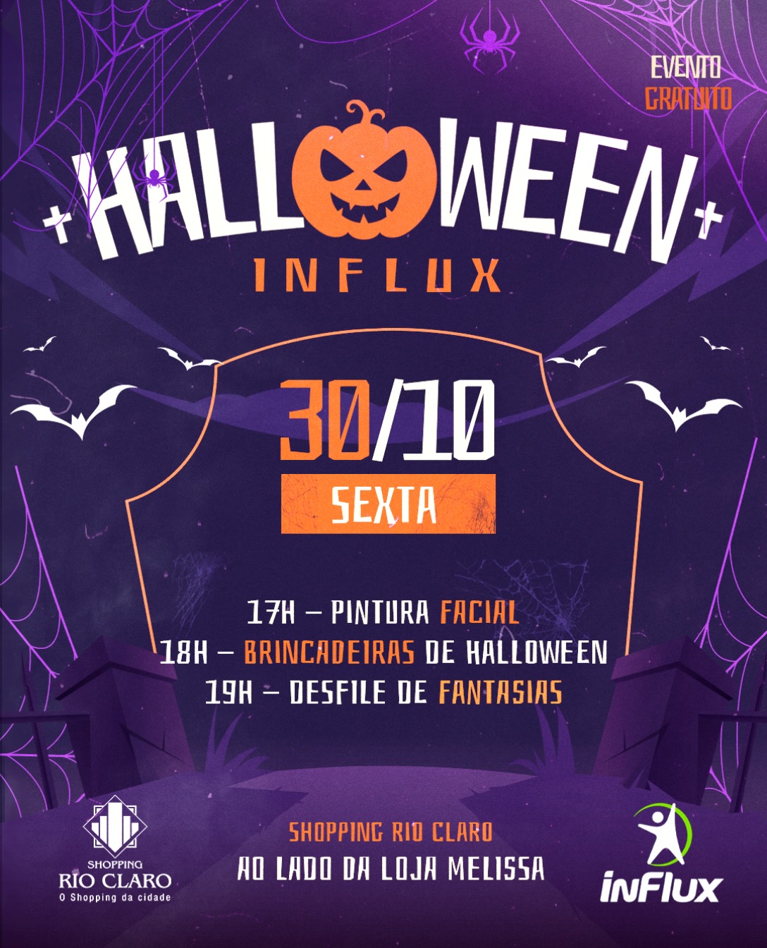 Halloween InFlux no Shopping Rio Claro
