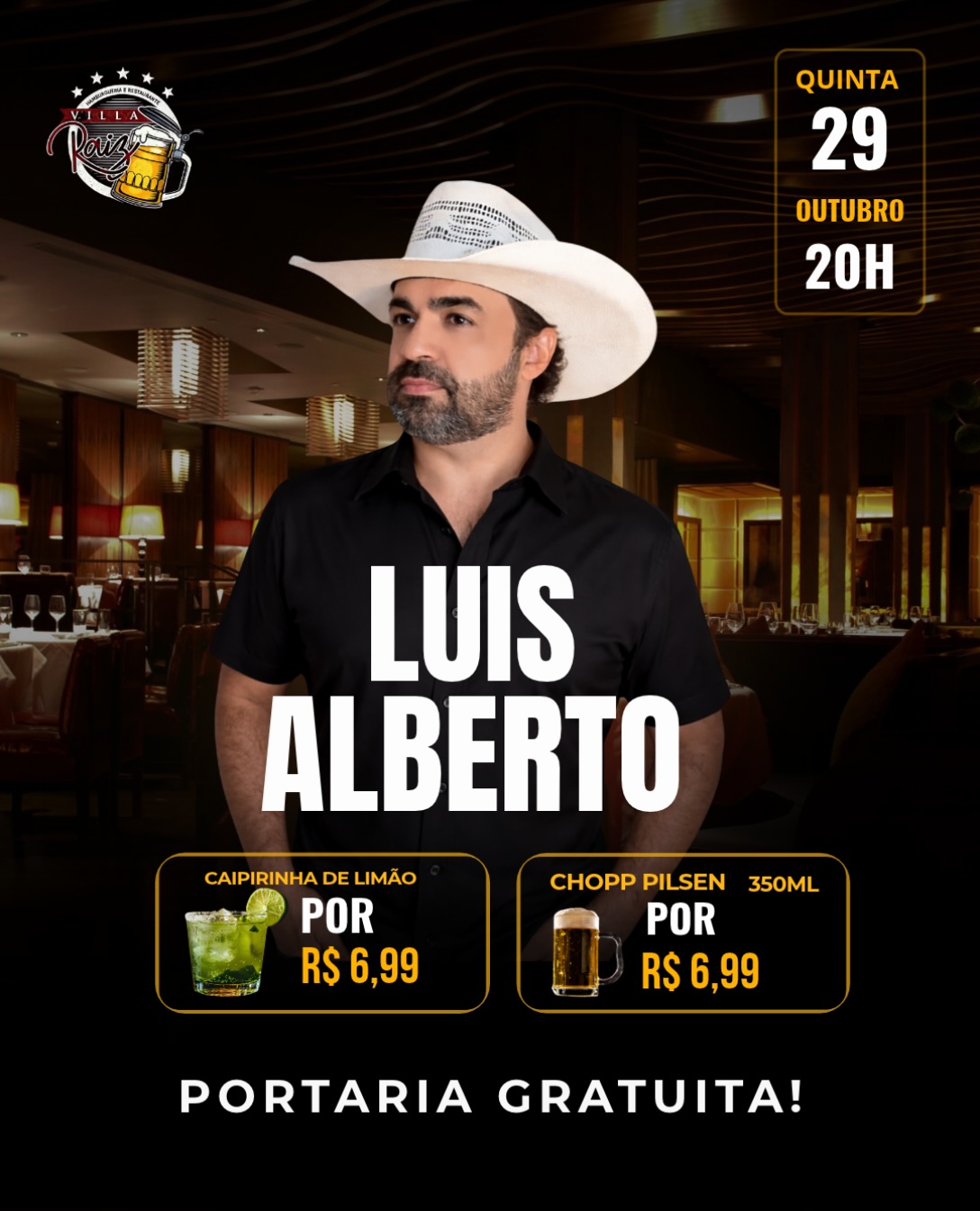 Show com Luís Alberto no Villa Raiz